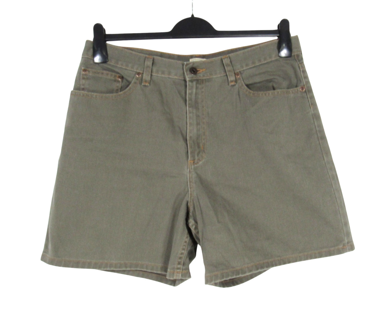 VTG L.L. BEAN Green COTTON DENIM Classic High-Rise WOMEN\'S SHORTS Sz 16 REG VTG L.L. BEAN Green COTTON DENIM Classic High-Rise WOMEN\'S SHORTS Sz 16 REG