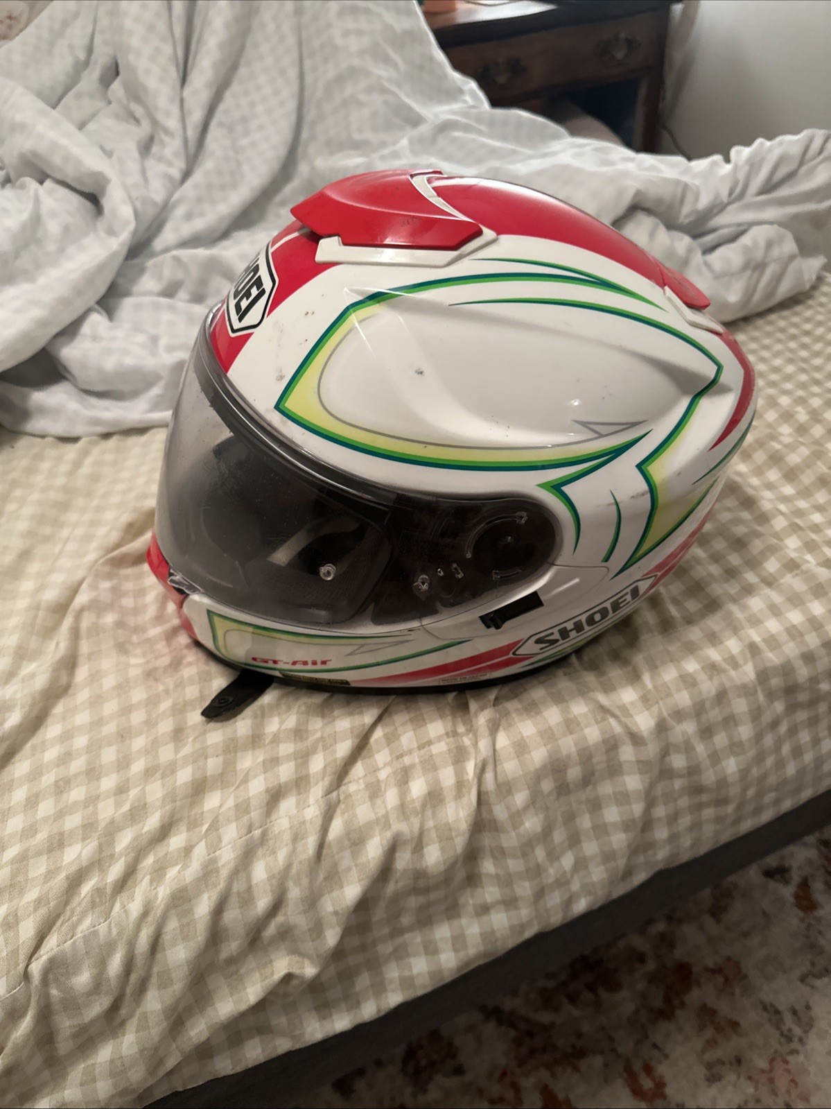 SHOEI GT-AIR EXPANSE Large Helmet Ducati White Red Green Flip Down 