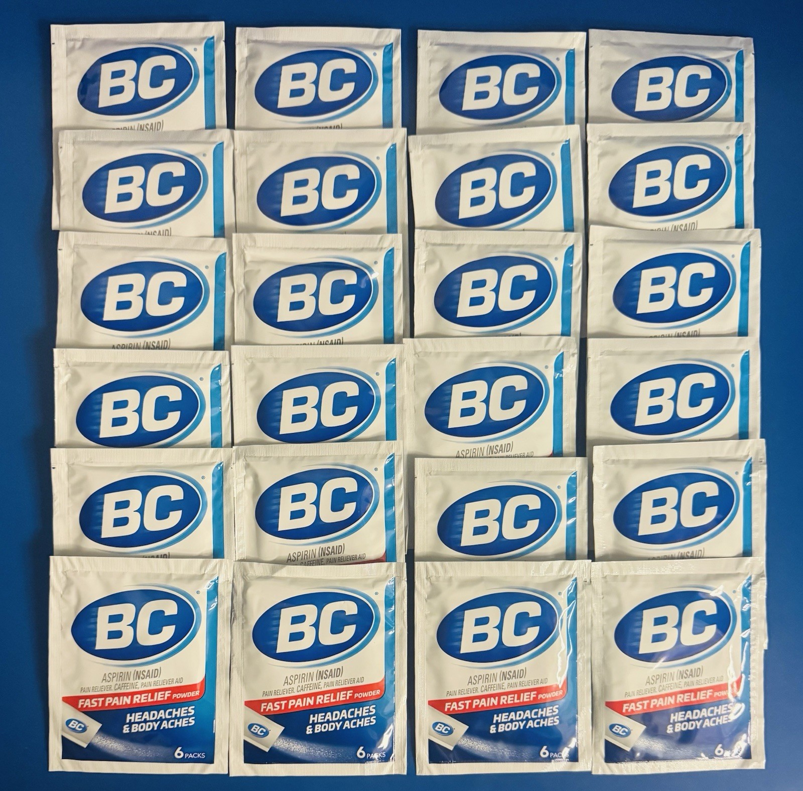 (24) BC Powder Original Fast Pain Relief 6ct. Packs Bulk Lot EXP: 04/2027