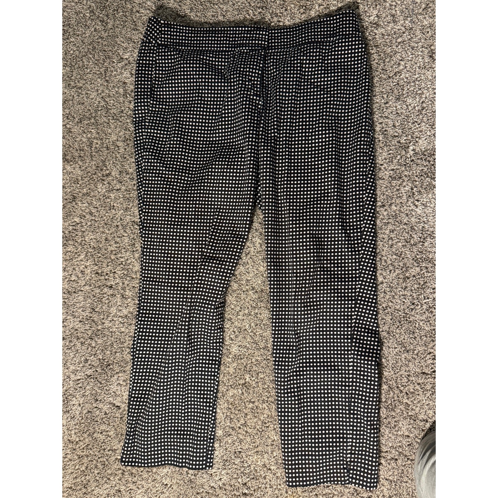 Talbots Petites Black and White Polka Dot Slim Ankle Pants