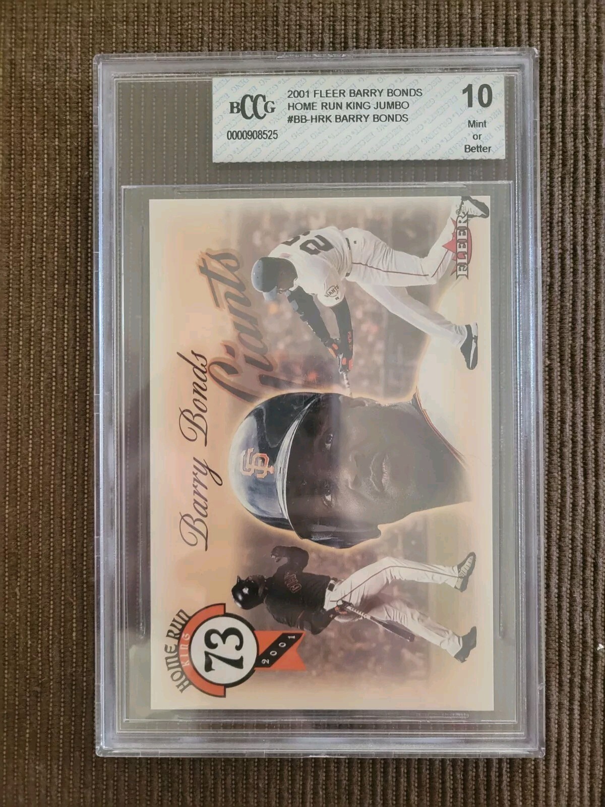 2002 FLEER BARRY BONDS BCCG 10 600 HOME RUNS JUMBO BARRY BONDS 2247/2500 2002 FLEER BARRY BONDS BCCG 10 600 HOME RUNS JUMBO BARRY BONDS 2247/2500