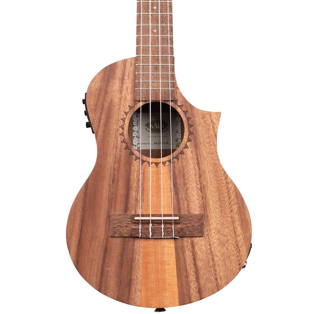 Kala KA-TK-T-CE Exotic Wood Series Teak Tri-Top Tenor Ukulele