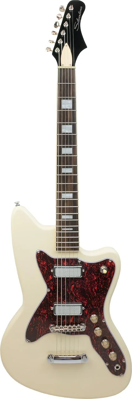 Silvertone Vintage White Offset Solid Body Electric Guitar w/ Bolt-On Neck / ... Silvertone Vintage White Offset Solid Body Electric Guitar w/ Bolt-On Neck / ...