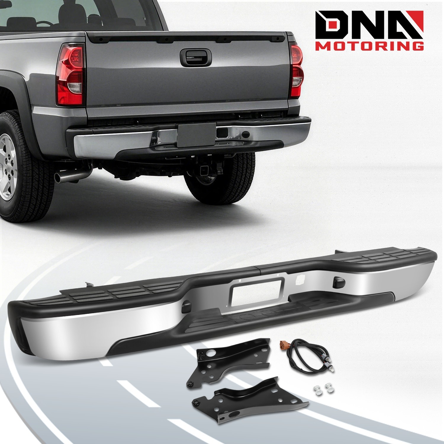 For 1999-2007 Chevy Silverado GMC Sierra 1500 2500 Complete Chrome Rear Bumper For 1999-2007 Chevy Silverado GMC Sierra 1500 2500 Complete Chrome Rear Bumper
