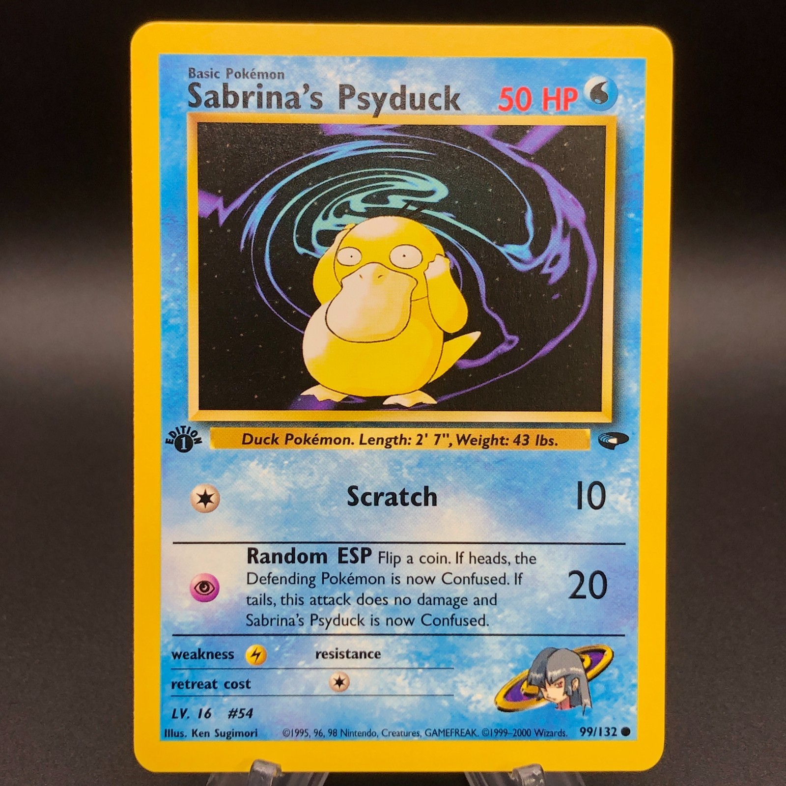 Pokemon Sabrina's Psyduck 99/132 - 1st Edition Gym Challenge NM 2000 WotC