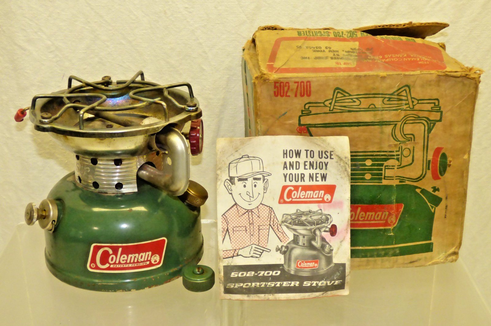 COLEMAN Sportster Single Burner Camping Stove 502-700 w/ Box Vintage 1968 WORKS