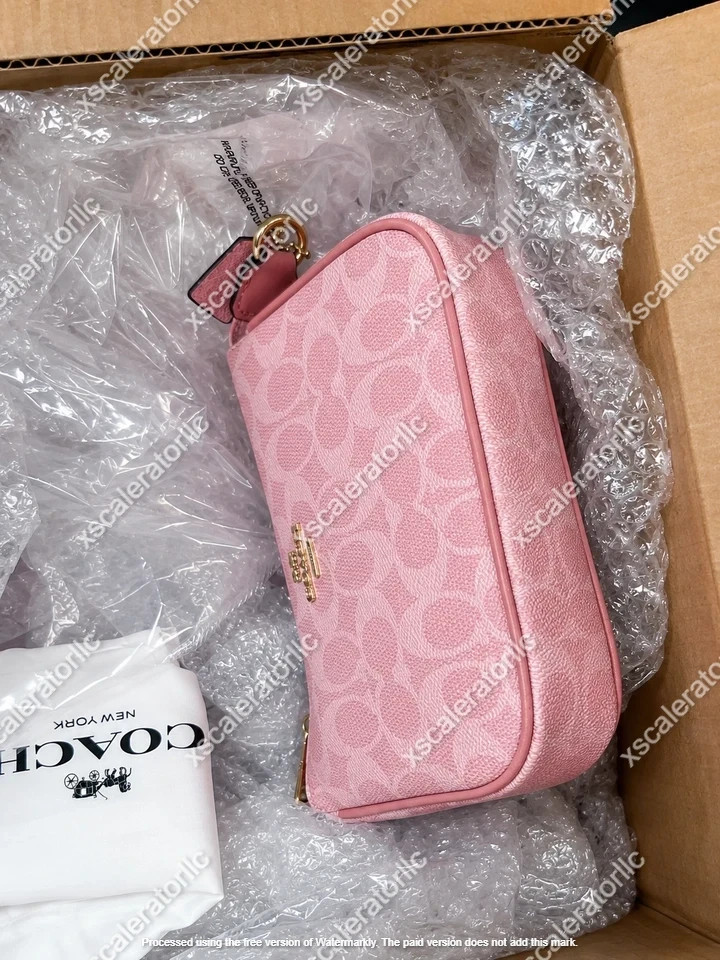 NWT  Nolita 19 In Signature Canvas with Charm Gold/Powder Pink CDW31 - Cao.ch
