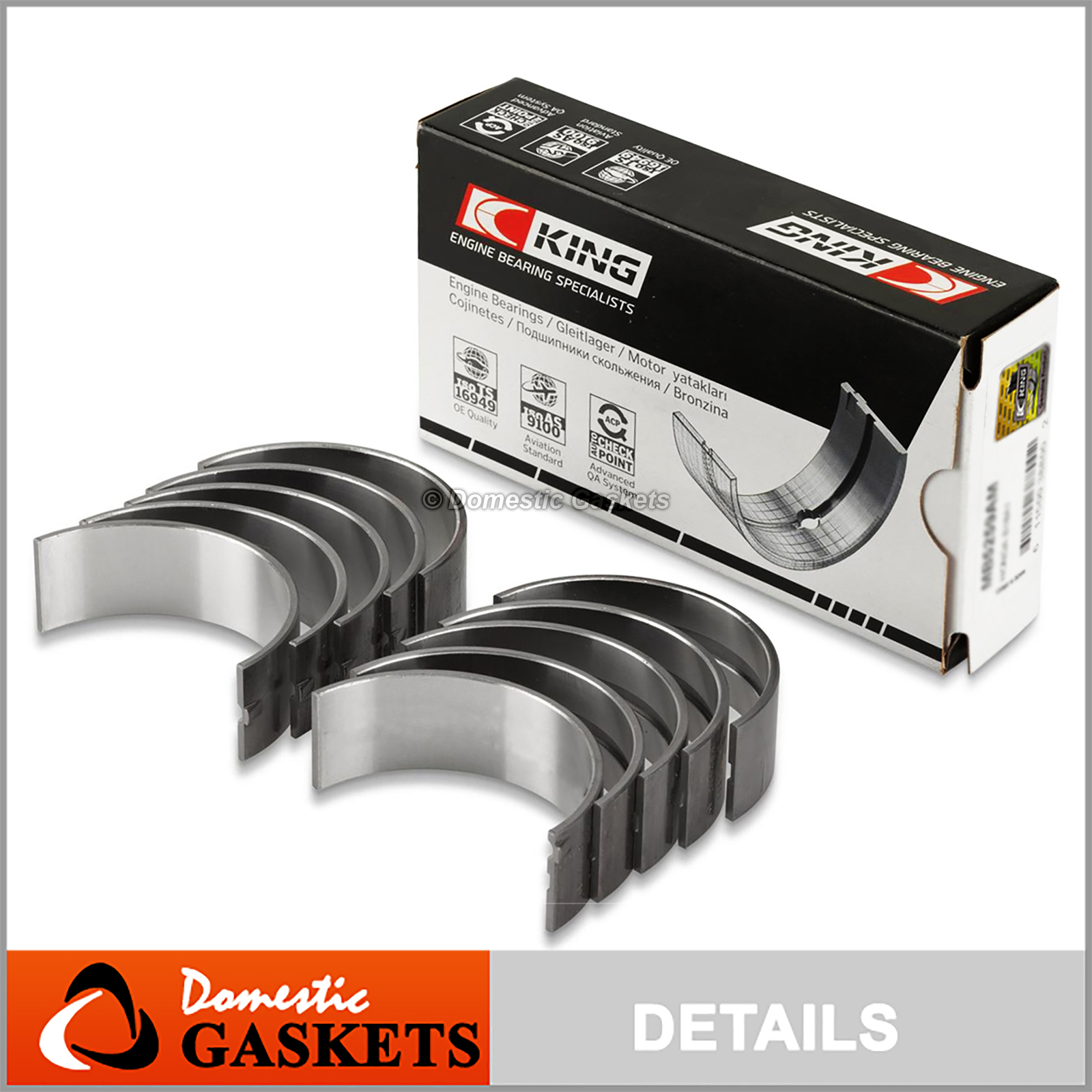 King Main Bearings for 90-01 Acura Integra Honda 1.6 2.0 B16A2 B17A1 B18A1 B18C1
