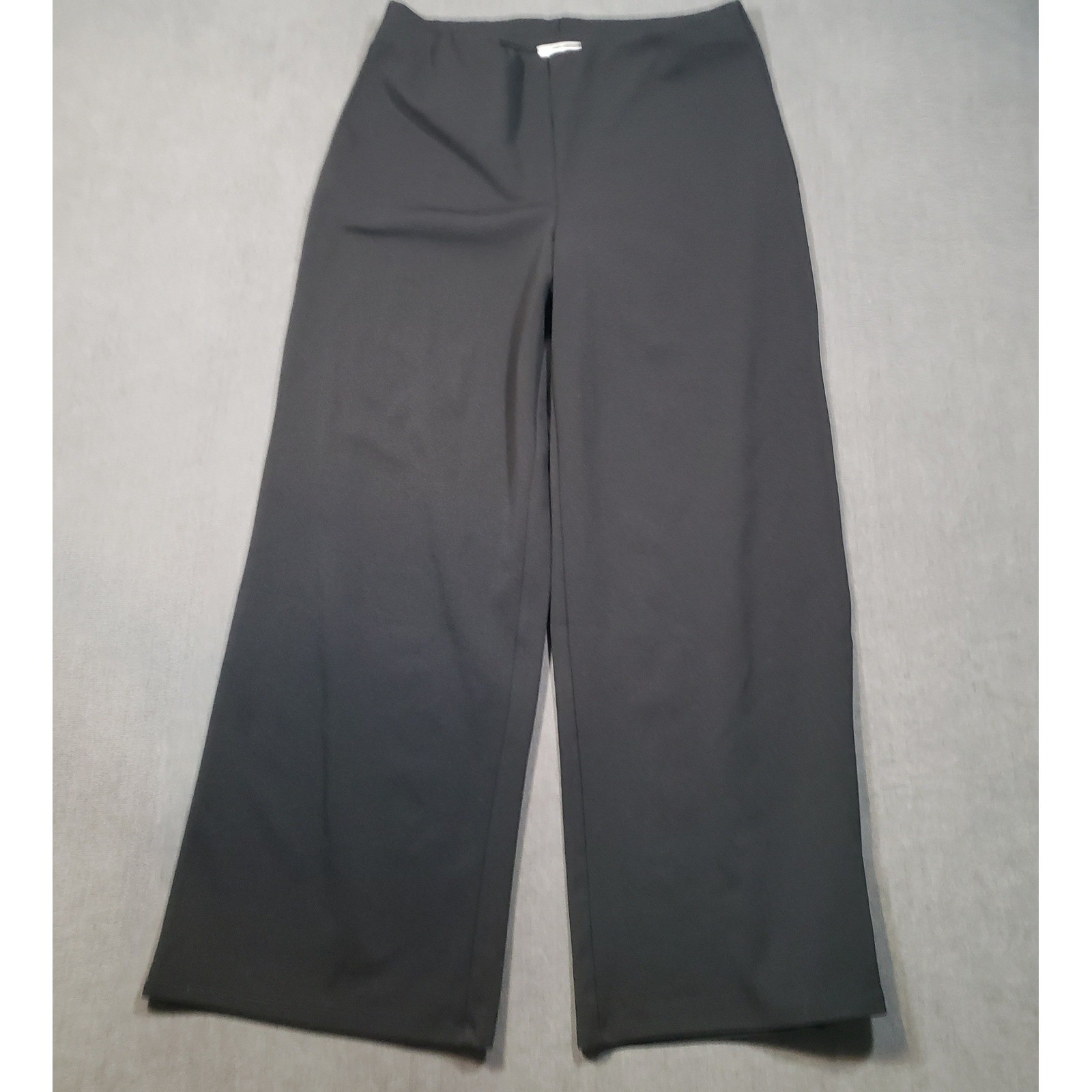 H&M Wide Leg Pants Womens Large Black High Waist Elastic Pull On Trousers H&M Wide Leg Pants Womens Large Black High Waist Elastic Pull On Trousers