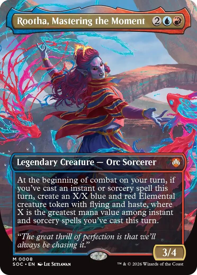 Rootha, Mastering the Moment (Borderless) - 8 - NM Foil - Commander: Se... - MTG