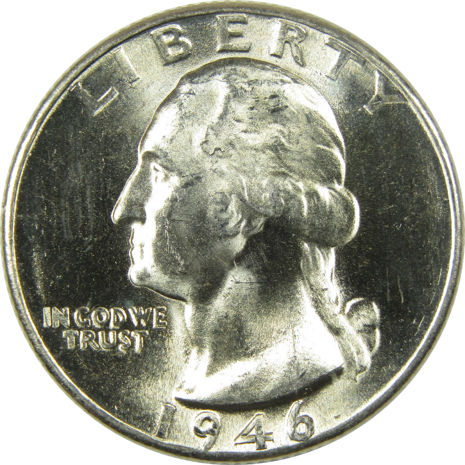 1946 D Washington Silver Quarter Uncirculated Mint State 25c Coin