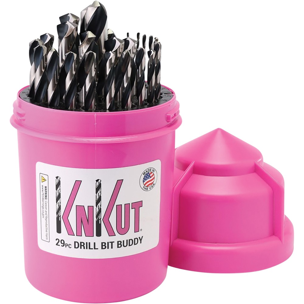 KnKut PINK 29 Piece Drill Buddy Jobber Length Drill Bit Set 1/16\ KnKut PINK 29 Piece Drill Buddy Jobber Length Drill Bit Set 1/16\