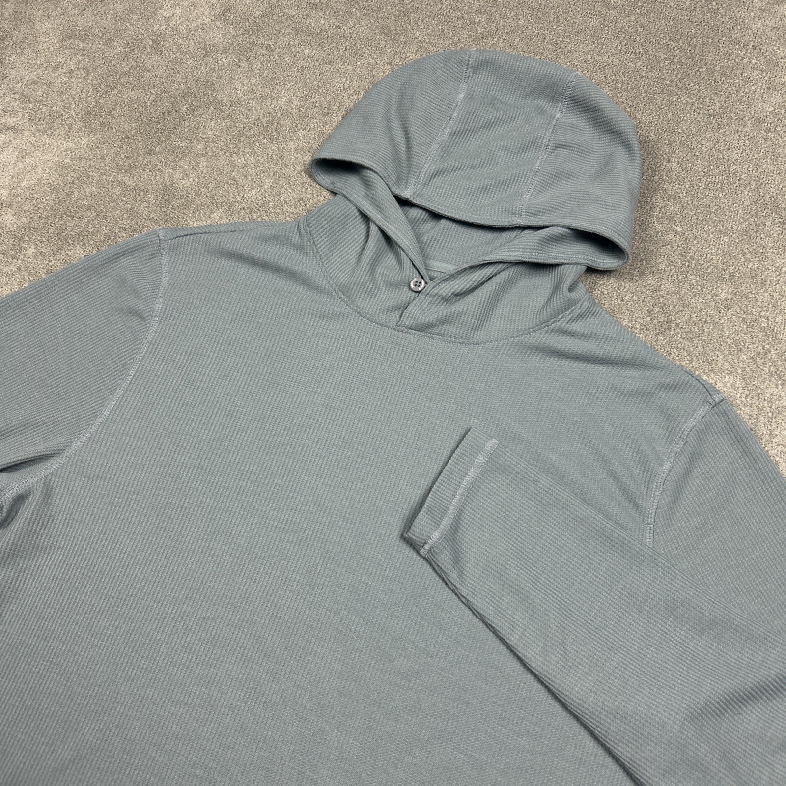Johnnie O Brinson Dri-Release Waffle Hoodie Mens Size Small Gray Thermal Base