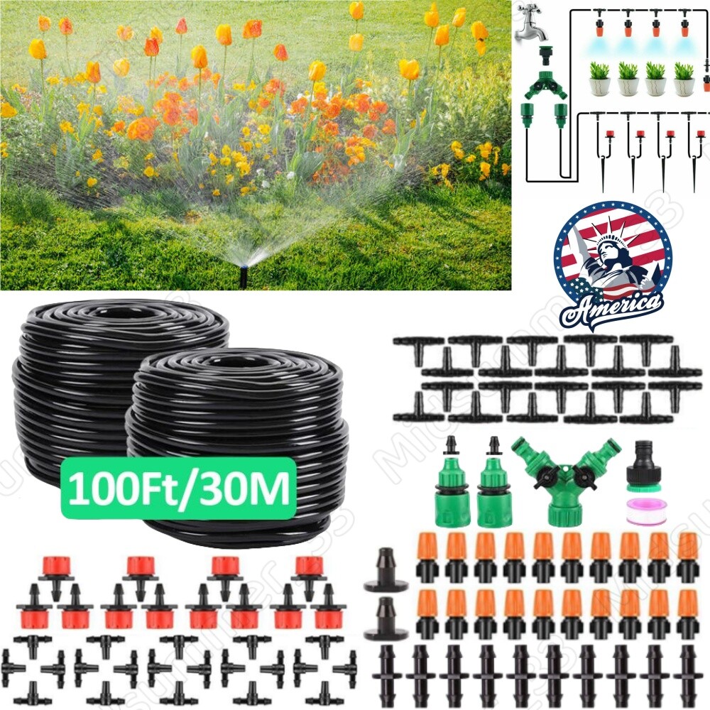 149PC Drip Irrigation System Garden Plant Self Watering Micro Hose Sprinkler Kit
