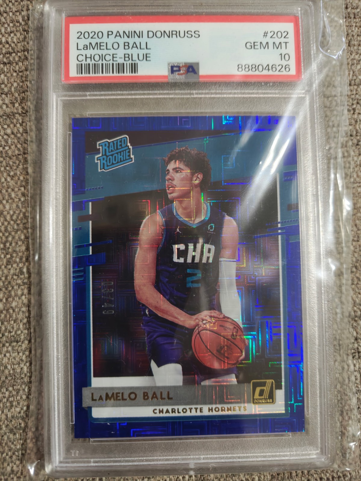 2020-21 Panini Donruss - Rated Rookies LaMelo Ball #202 Choice Blue /49 (RC)