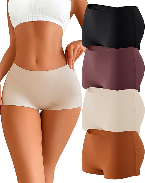 Women\'s Seamless Boy Short Underwear --  4 PACK  -- All Size, 