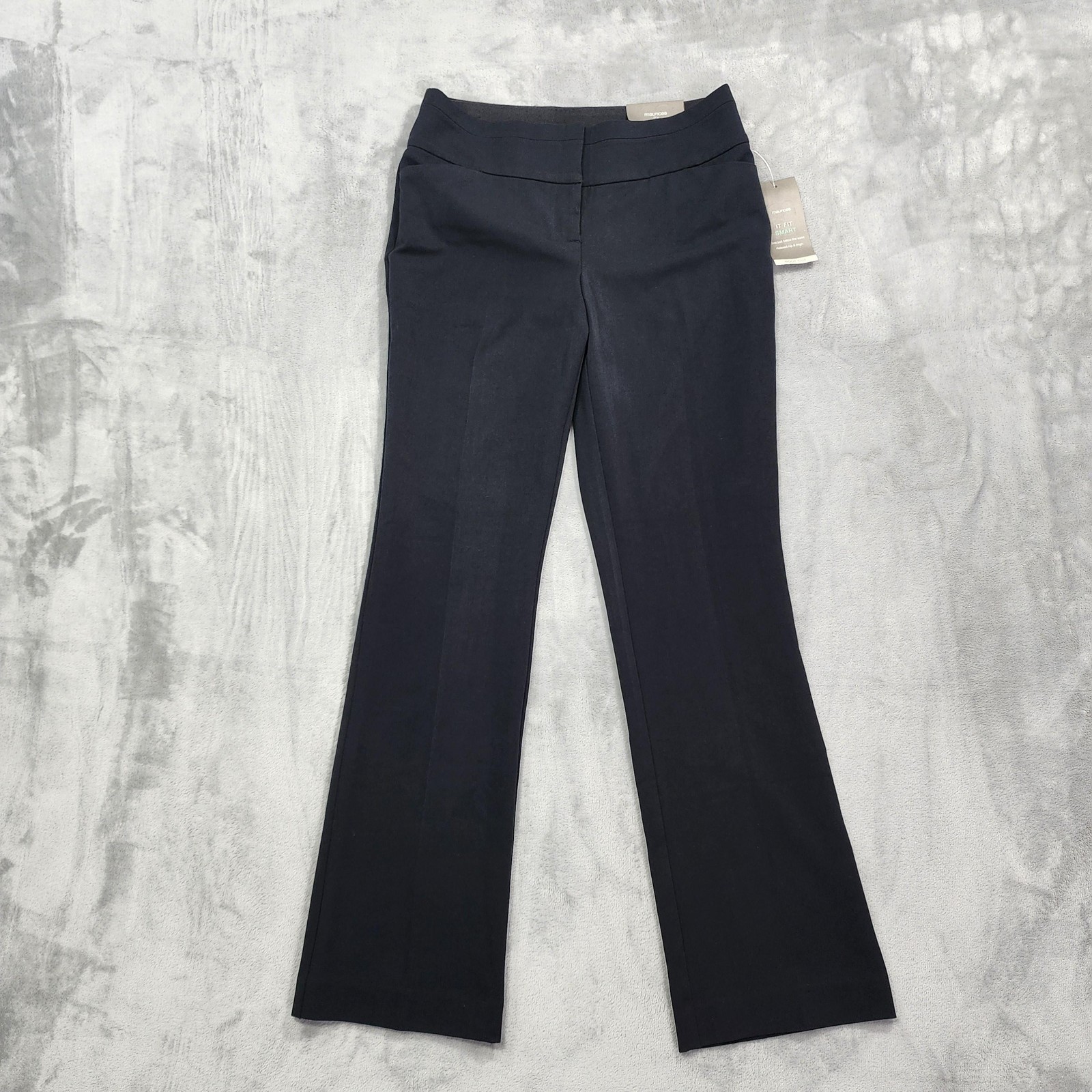 NEW Maurices Pants Womens 5/6 Black SMART Bootcut Relaxed Stretch Office Career