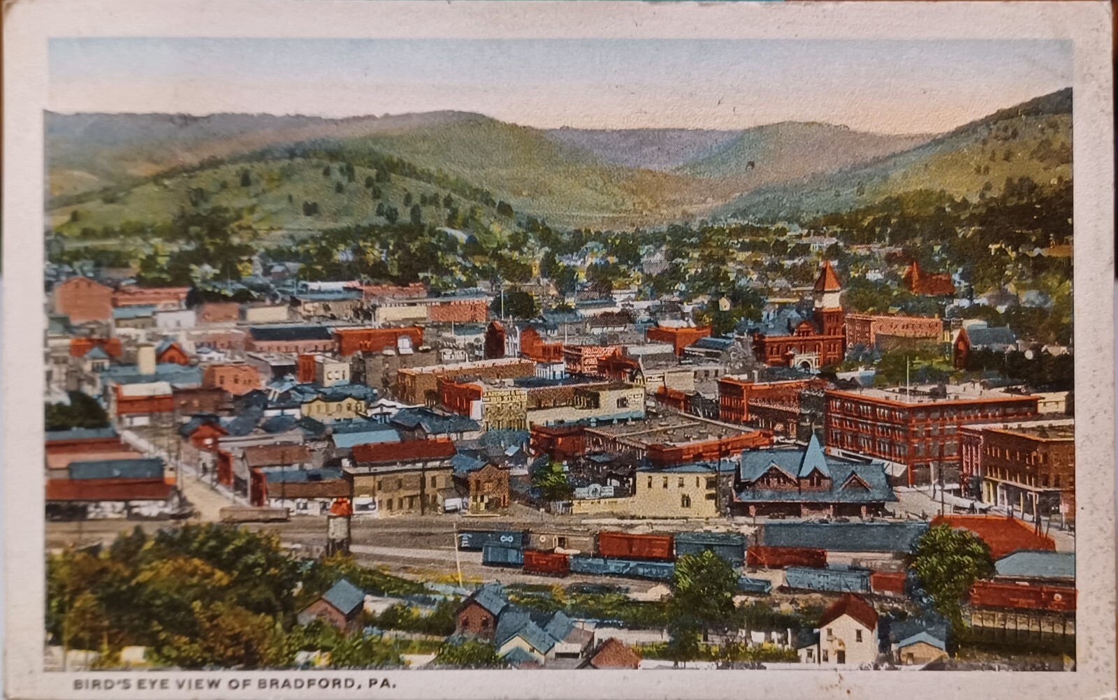 Postcard bradford pennsylvania bird's eye view of bradford 1916 Postcard bradford pennsylvania bird's eye view of bradford 1916