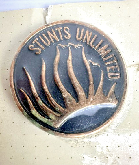Rare VTG. Hal Needham\'s Stunts Unlimited Hollywood Stuntman Brass Belt Buckle