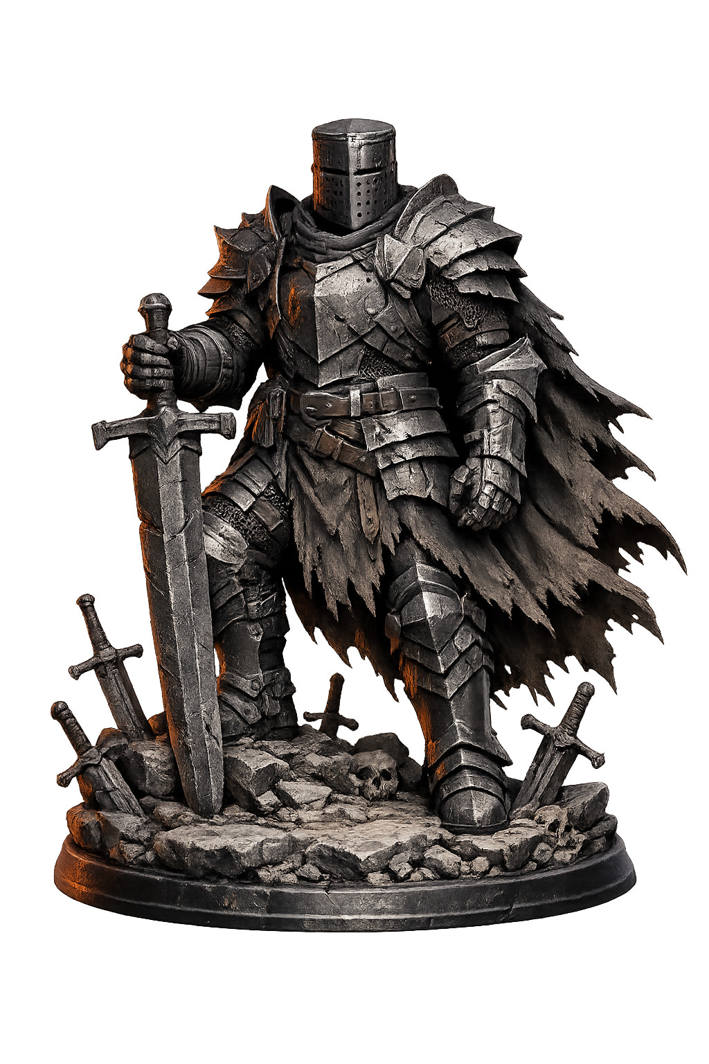 Black Knight Greatsword Juggernaut Resin Miniature 32mm D&D Tabletop RPG Figure