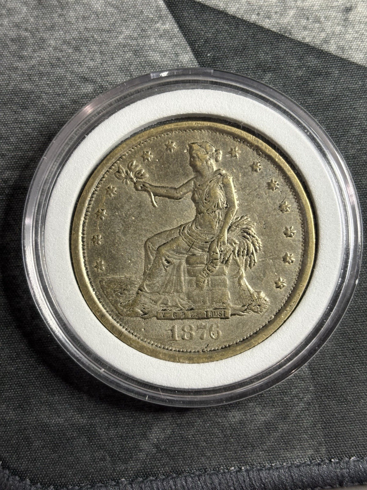 1876 S Trade Dollar 90% Silver Very Nice Coin