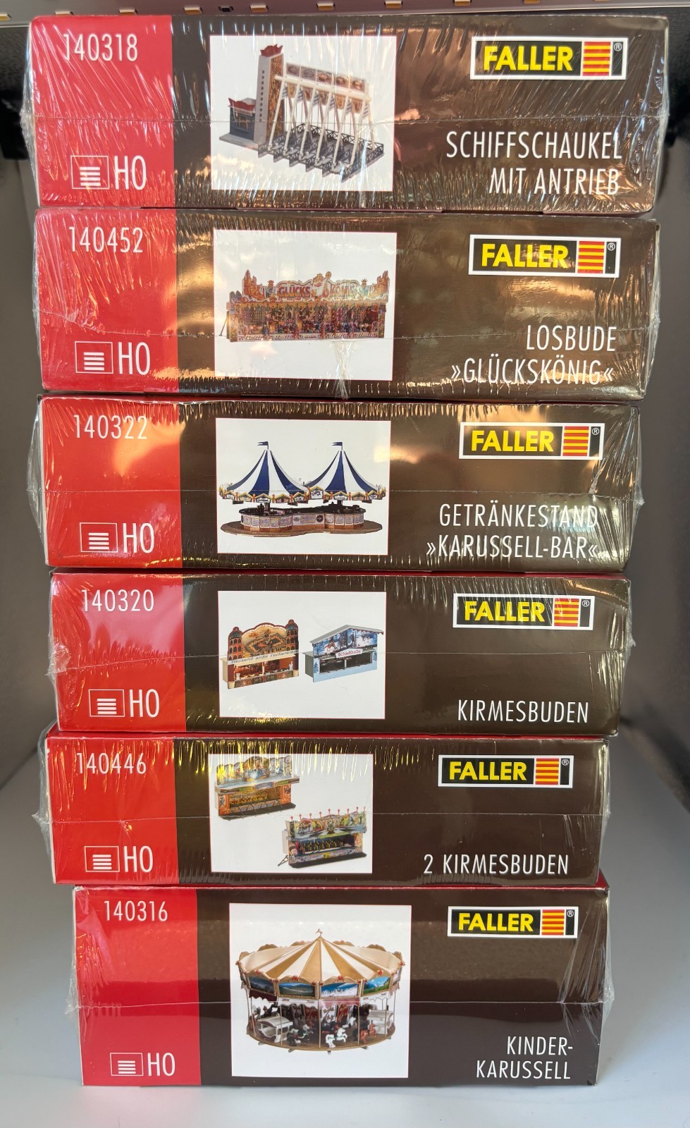 Faller HO Scale Fairgrounds Rides/ Booths ALL 6 Kits NOS See pics