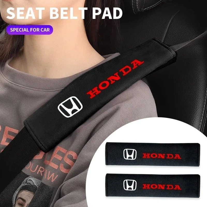 2pcs Car Seat Belt Shoulder Pad Plush Cover for Honda Civic Accord CRV HRV Jazz