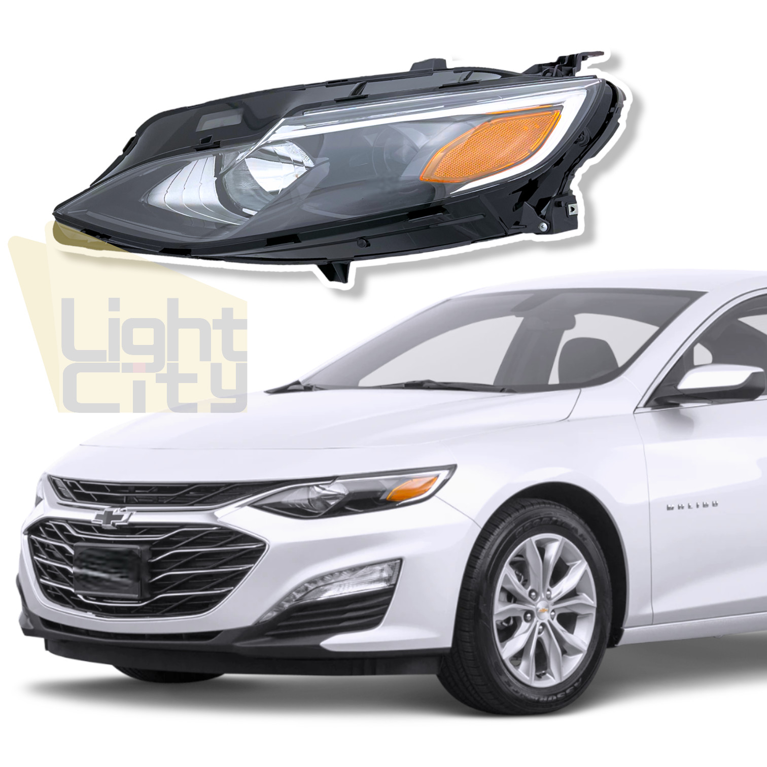For 2019-2025 Chevrolet Malibu Driver Left Side HALOGEN Headlight (with Bulb) LH For 2019-2025 Chevrolet Malibu Driver Left Side HALOGEN Headlight (with Bulb) LH