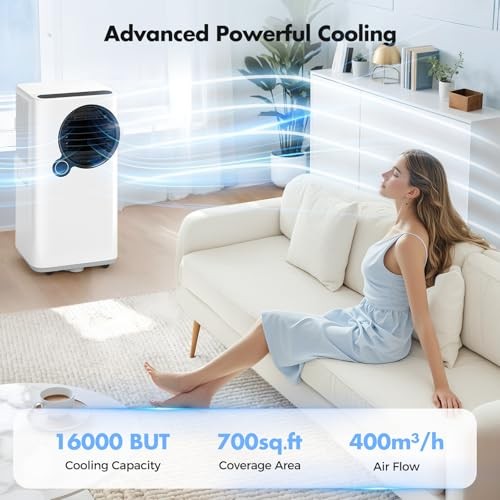 QXPZTK PORTABLE AIR CONDITIONERS, 16000 BTU 6-IN-1 COOLING, DEHUMIDIFIER -