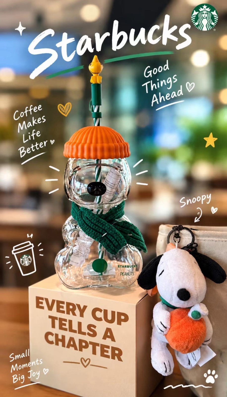 NEW 2026 Starbucks x Peanuts Snoopy Glass Cup Brand New 100% Authentic NEW 2026 Starbucks x Peanuts Snoopy Glass Cup Brand New 100% Authentic