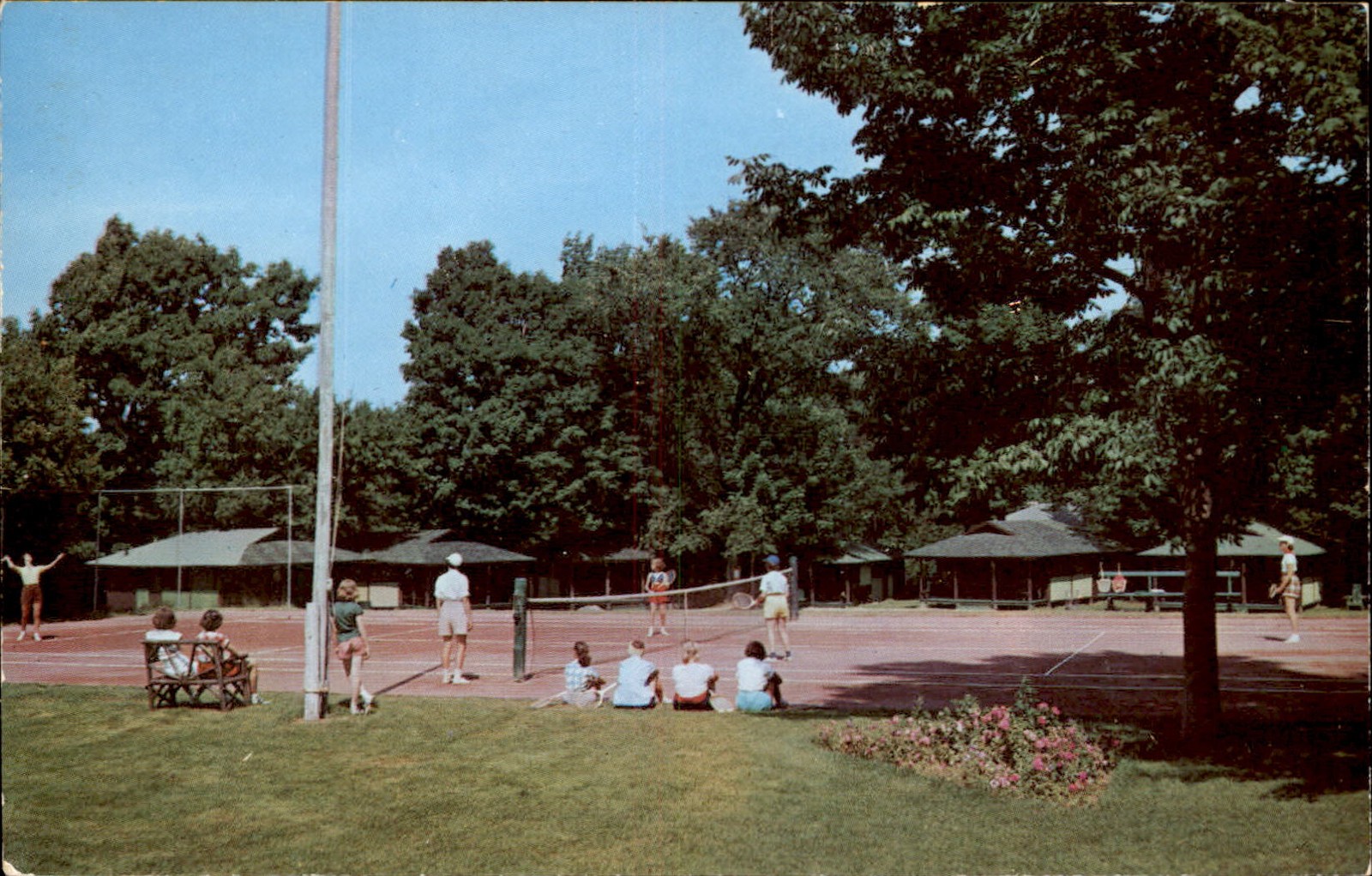 Hinsdale MA Tennis Court Campus Promotions c1950s-60s Vintage Postcard Hinsdale MA Tennis Court Campus Promotions c1950s-60s Vintage Postcard