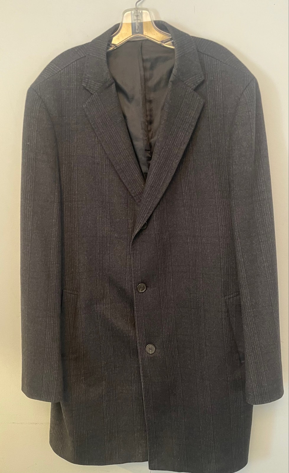 NORDSTROM  GRAY TONES WOVEN 100% CASHMERE TOP COAT~46 L~QUALITY~NICE