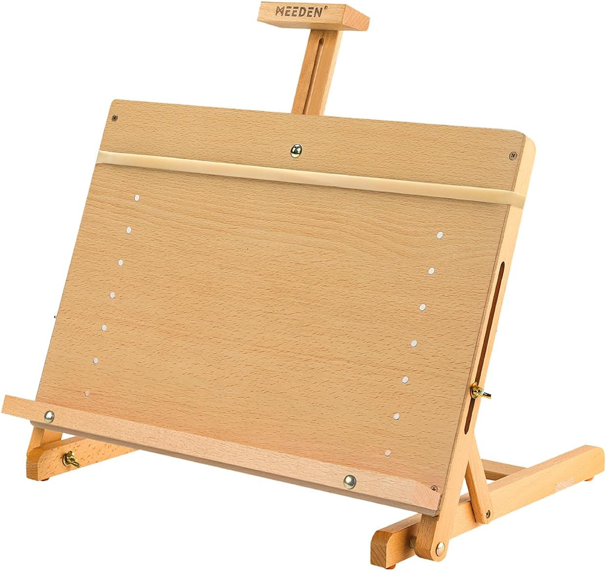 MEEDEN Large H-Frame Drawing Board Easel: Beech Wooden Tabletop Easel