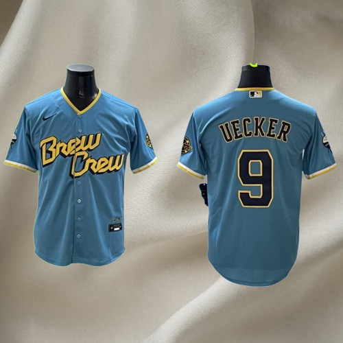 Men\'s Milwaukee Brewers #9 Bob Uecker Cool Base Stitched Jersey