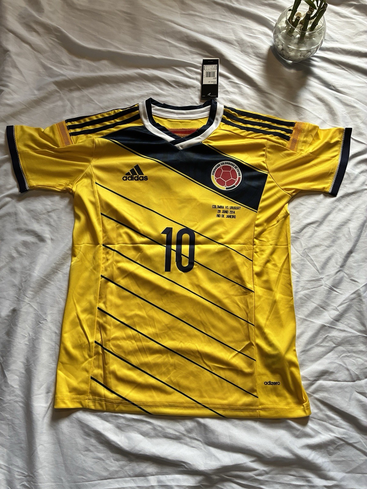 2014 Colombia Home Retro Jersey James #10 Vintage Retro Classic Iconic ✅