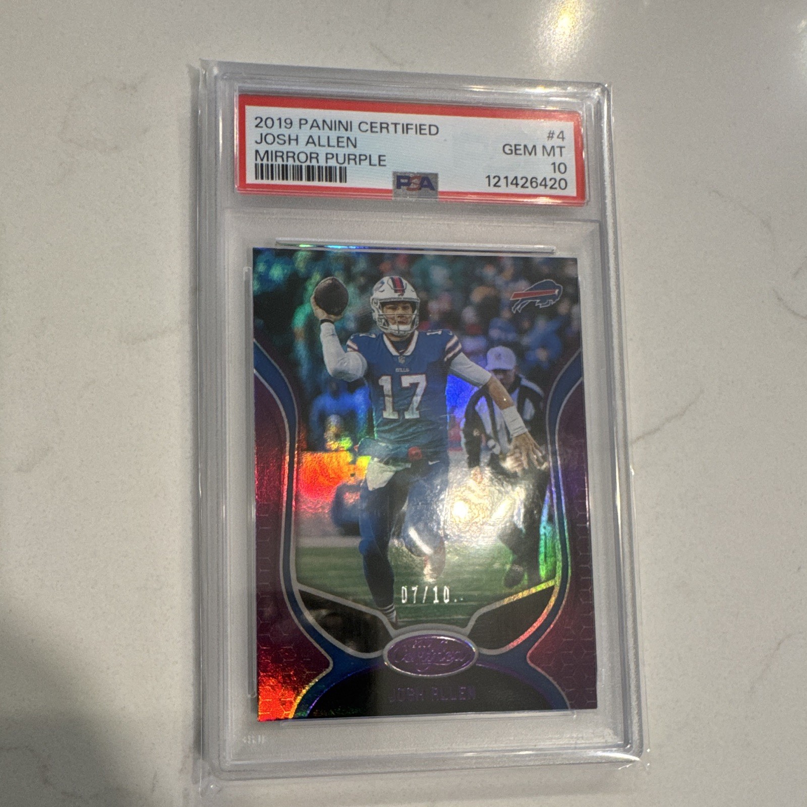 Panini 2019 Certified Josh Allen Bills #4 Mirror Purple /10 PSA 10 ❗️POP ONE 🔥 