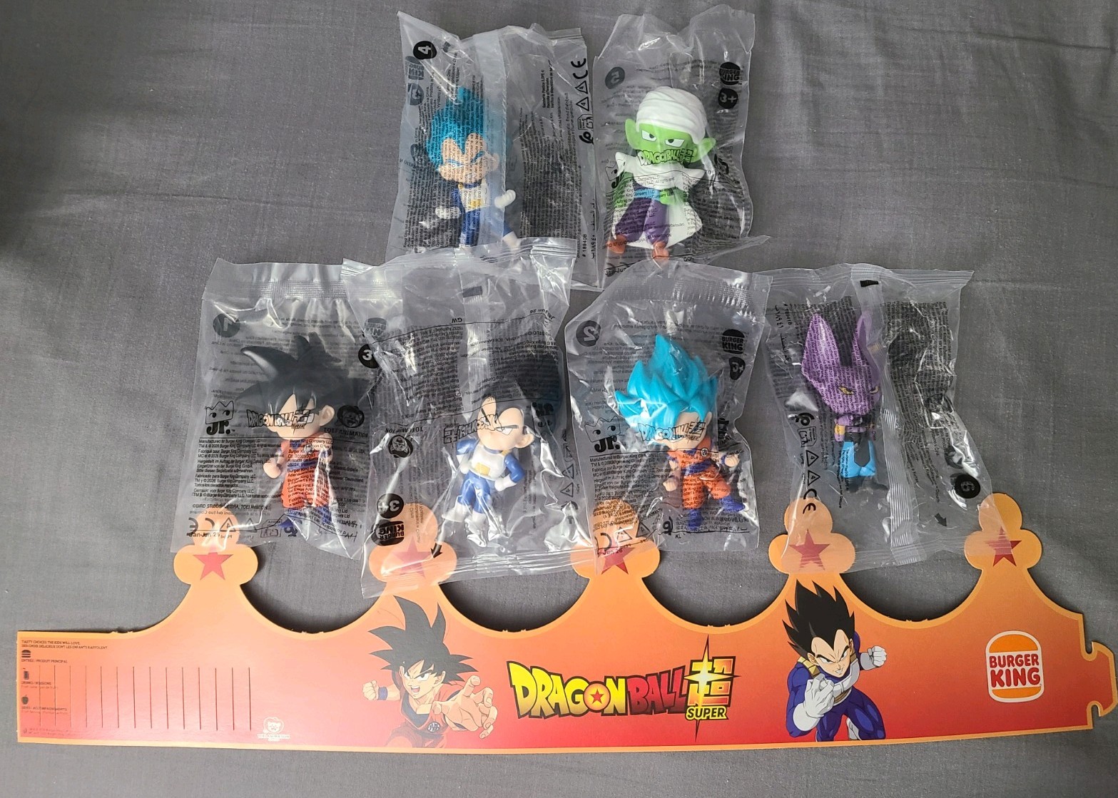 2026 BURGER KING SUPER DRAGON BALL Z SET OF 6 TOYS SEALED FREE CROWN PICCOLO BK 2026 BURGER KING SUPER DRAGON BALL Z SET OF 6 TOYS SEALED FREE CROWN PICCOLO BK