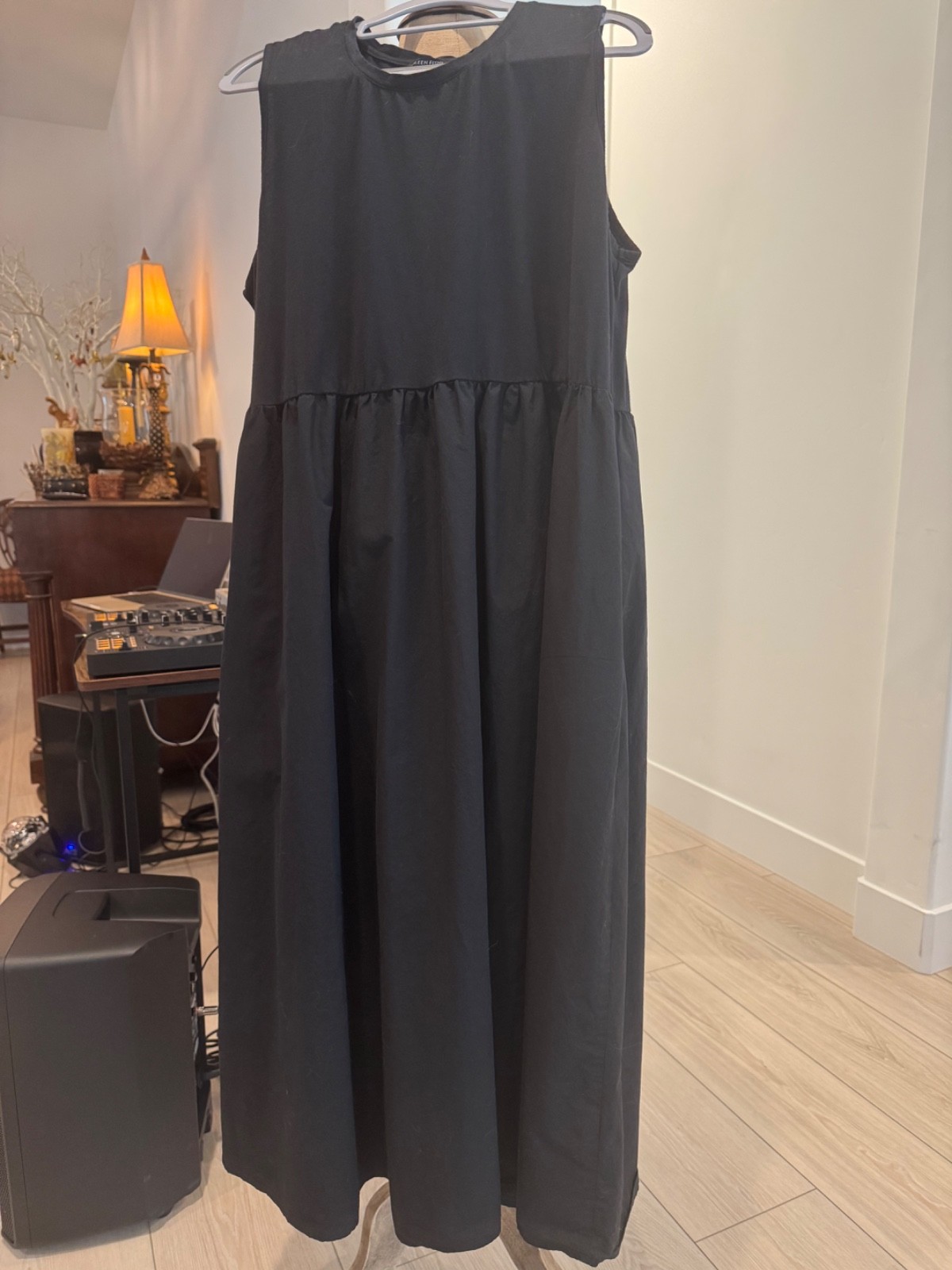 Eileen Fisher sleeveless black dress Size L, ex condition, 100% organic cotton