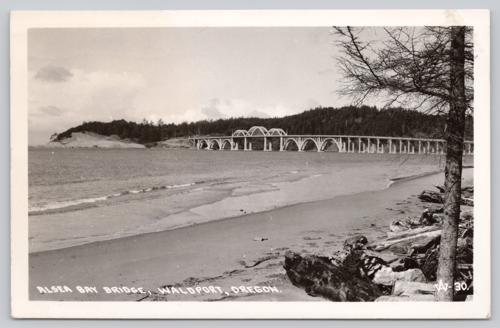 RPPC Waldport Oregon Original Alsea Bay Bridge US Route 101 Demolished 1991