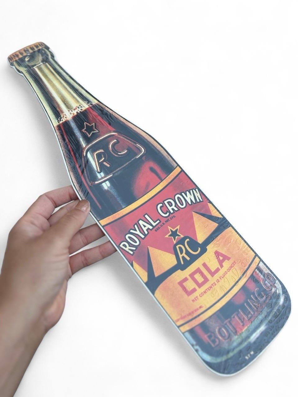 Deadstock 90s Royal Crown Cola bottle cardboard sign sealed in plastic 