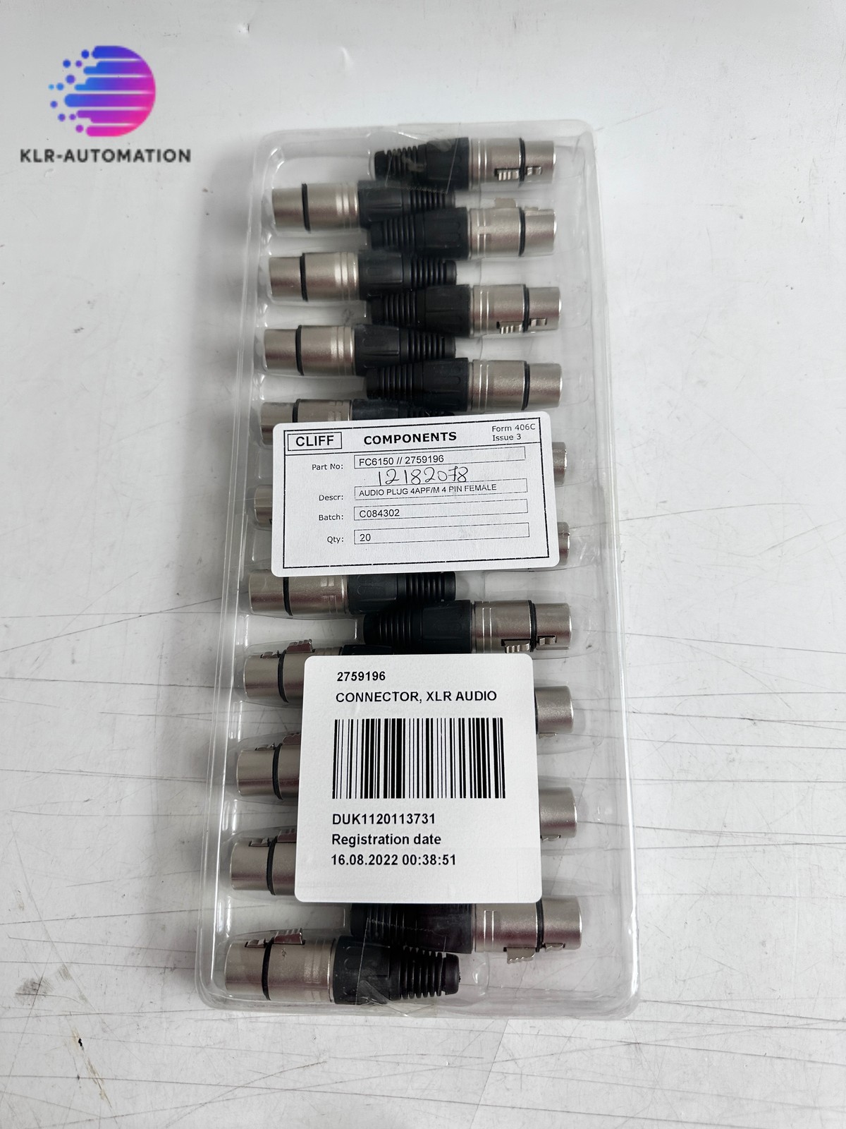CLIFF ELECTRONIC FC6150 4-Pin x20pc XLR Audio Connector CLIFF ELECTRONIC FC6150 4-Pin x20pc XLR Audio Connector