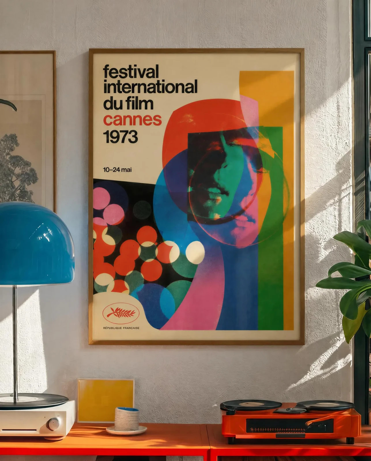 1973 Cannes Film Festival Poster, Vintage French Cinema Art Print