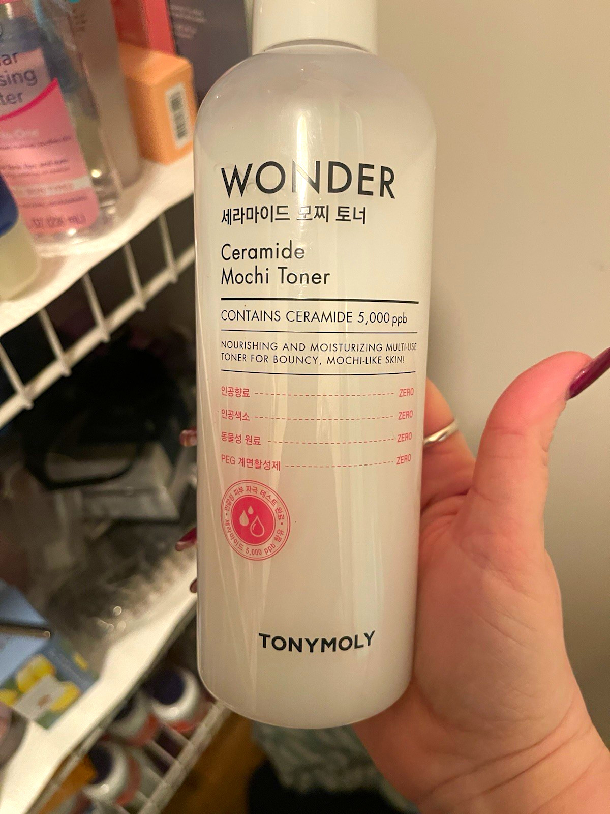 TONYMOLY WONDER Ceramide Mochi Face Toner Moisturizing for Dryness 500ml
