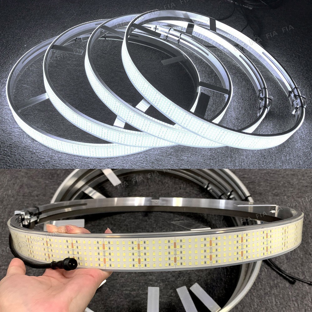 5-Row 17.5'' Pure White High-density LED Truck Wheel Tire Rim Lights Strobe Kit