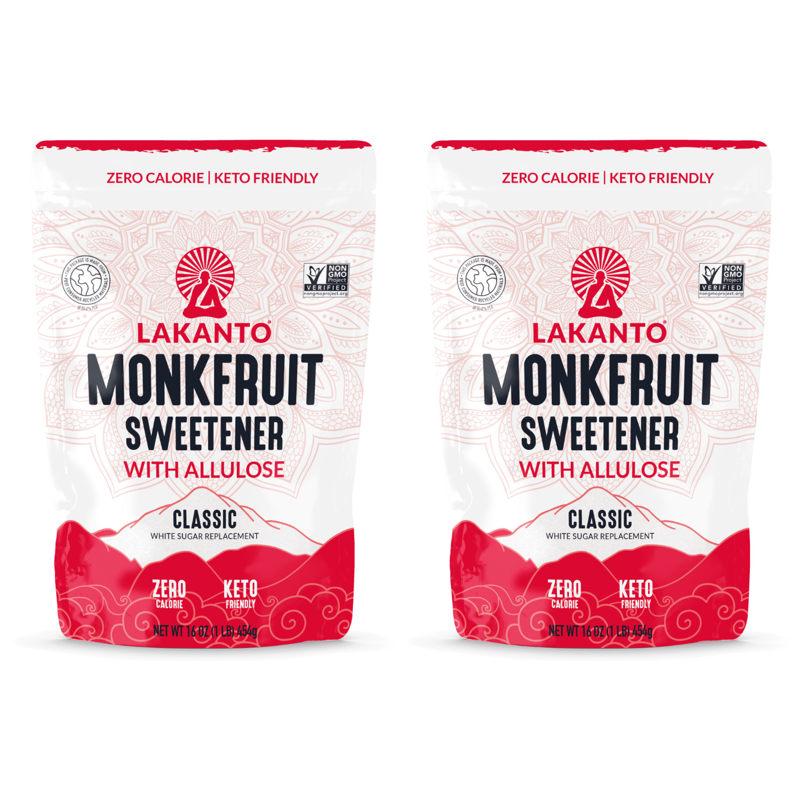 Lakanto Classic Monk Fruit Sweetener with Allulose 2-Pack, 1 lb Each Lakanto Classic Monk Fruit Sweetener with Allulose 2-Pack, 1 lb Each