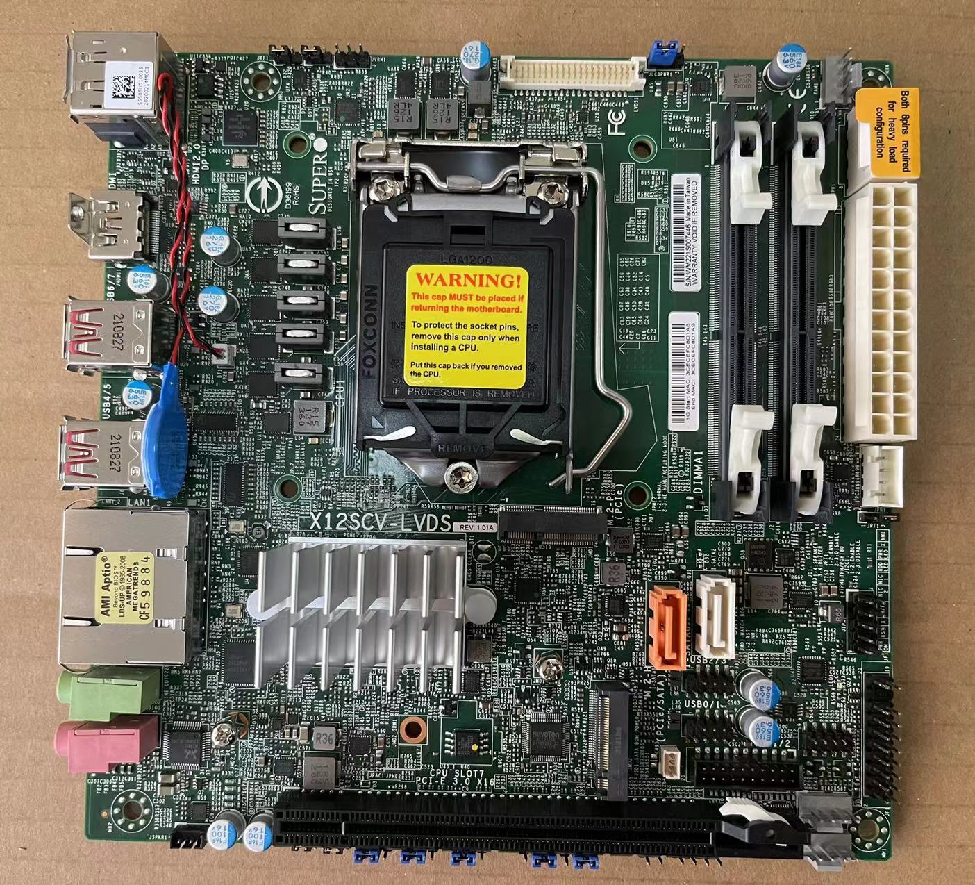 Supermicro X12SCV-LVDS Motherboard LGA1200 M.2,hdmi/DP/LVDS,PCIE16X