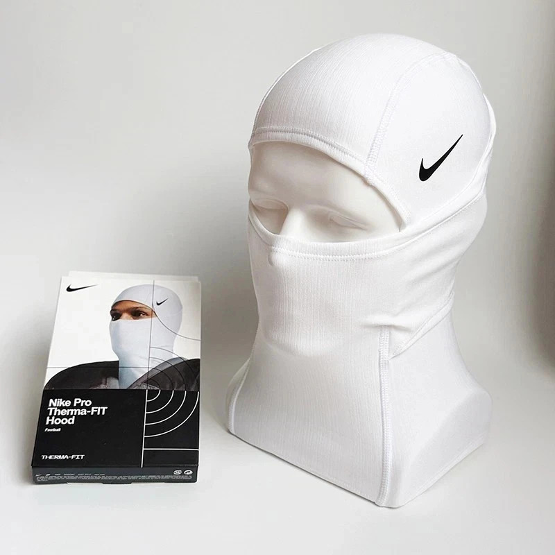 Nike Pro Hyperwarm Hood Therma Fit Unisex White Ski Mask Football