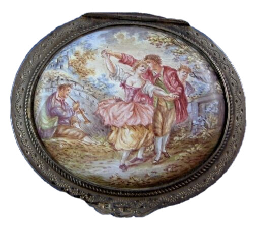 Antiq. Viennese Enamel Patch Snuff Pill Box Austrian Austria Emaille Dose Vienna Antiq. Viennese Enamel Patch Snuff Pill Box Austrian Austria Emaille Dose Vienna