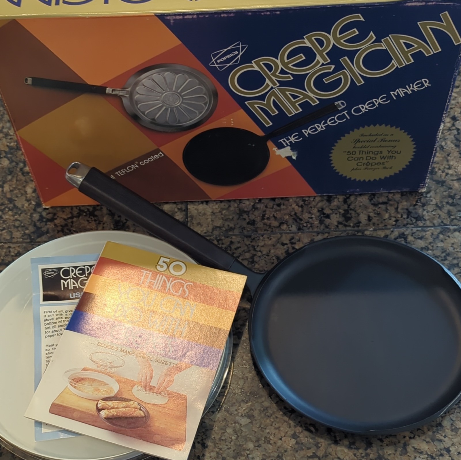 Crepe Magician, Ron Popeil, Crepe Pan, Complete In Box, Vintage 1975