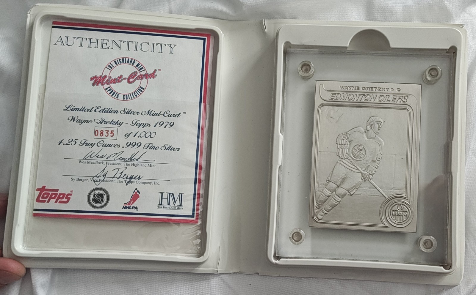 1979-80 Topps #18 Highland Mint 4.25oz Silver 835/1000 with COA 1979-80 Topps #18 Highland Mint 4.25oz Silver 835/1000 with COA